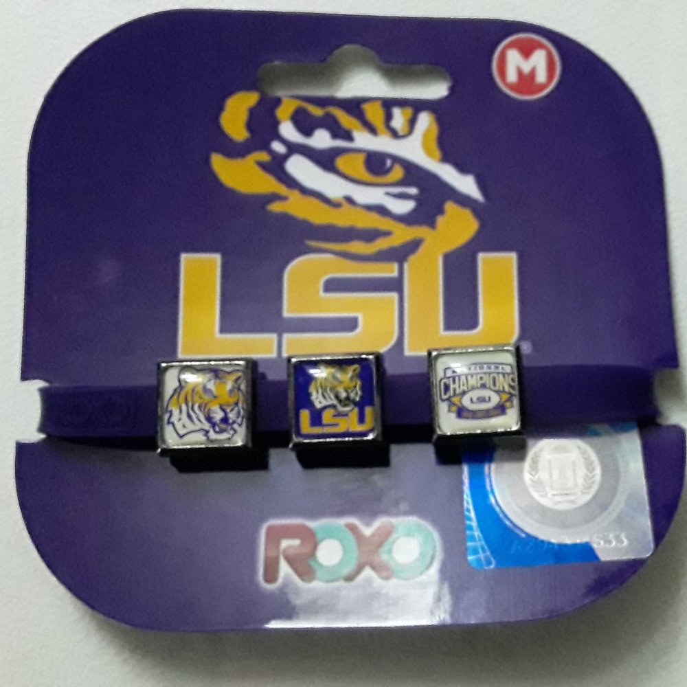LSU Tigers NCAA Silicone Charm Bracelet